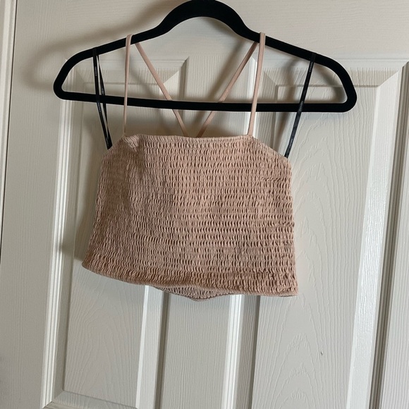 Forever 21 crop top Stylish Tan Women's size large - Picture 2 of 7